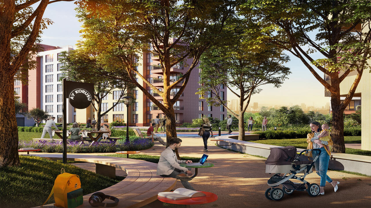 Wohnung 3.5+1 in Sinpas Koru Aura, Umraniye, Turkey, Nr. 37339