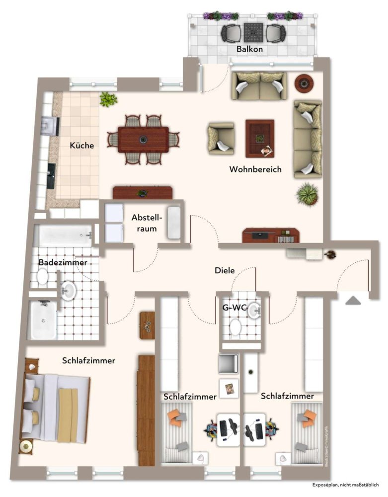 3 غرف نوم شقة في Aachen, Germany رقم 14012