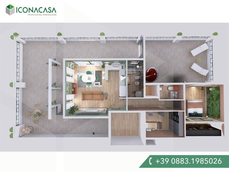 3 rooms Apartment in Barletta, Italy No. 21688