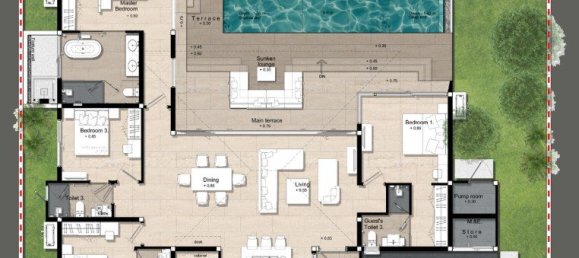 Вилла с 4 спальнями в Botanica Modern Loft 2, Пхукет, Таиланд № 31565 15