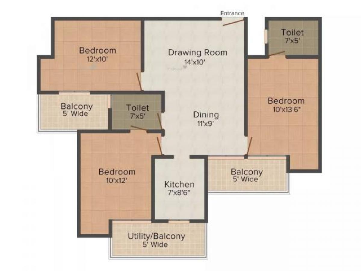 3 Schlafzimmer Haus in Noida, India, Nr. 66432