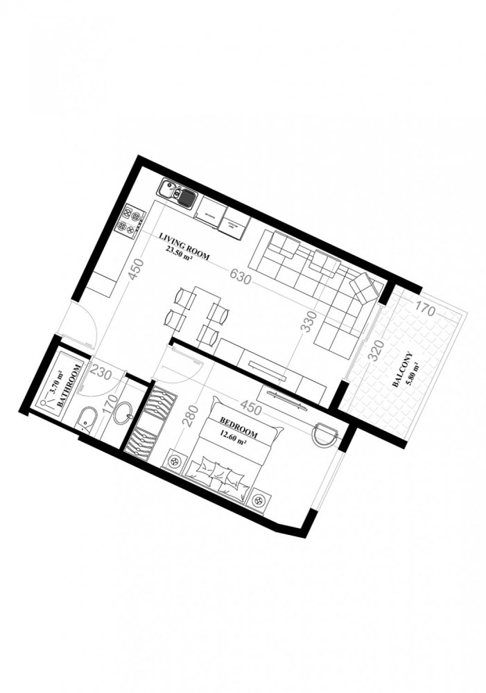 Apartment 1+1 in YEKTA ALARA CİTY Residence, Mahmutlar, Turkey No. 35360 1