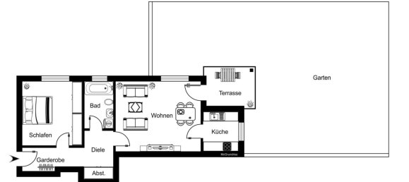 Квартира с 1 спальней в Аймсбюттель, Германия № 229559 12