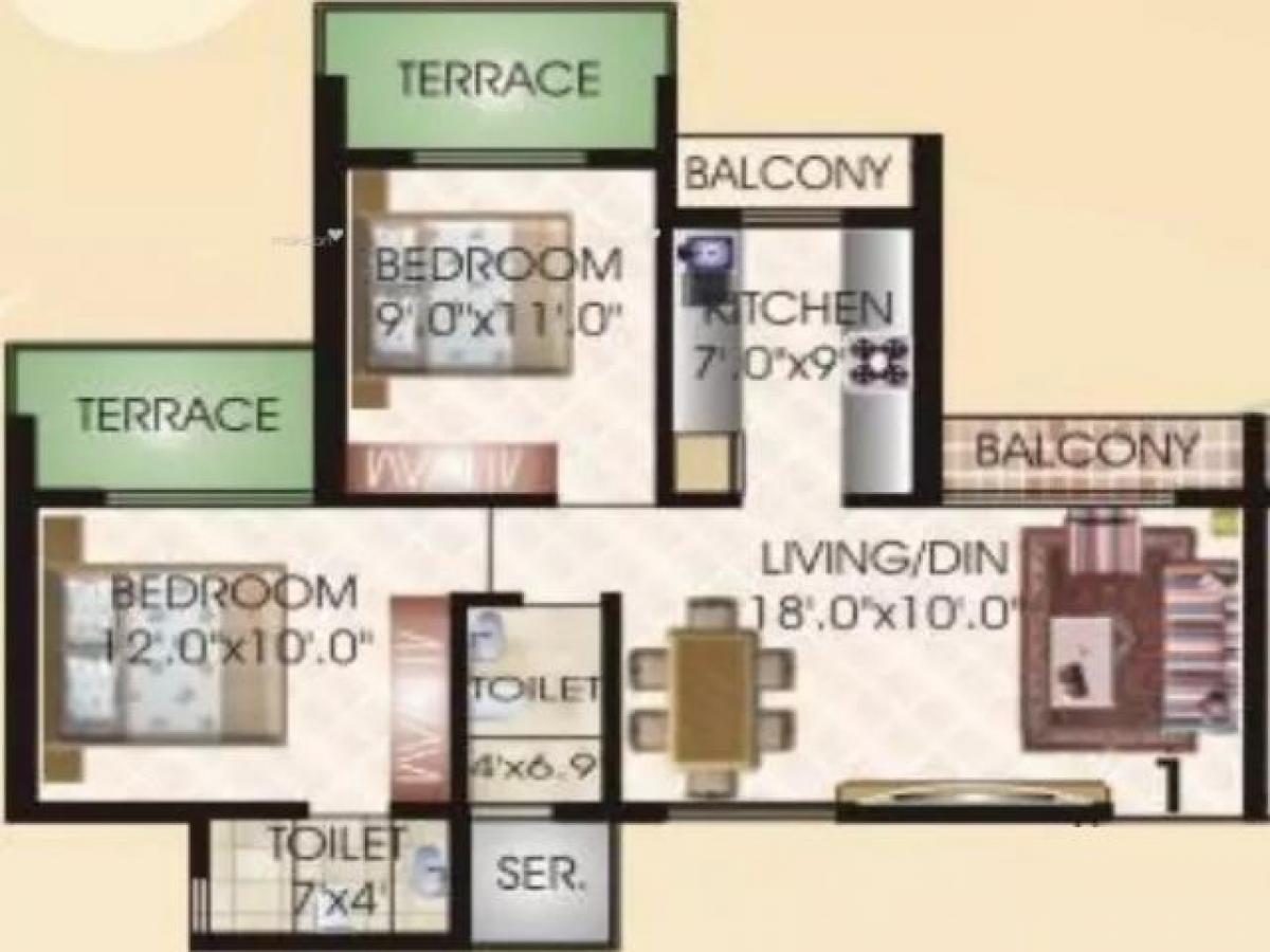 Casa de 2 dormitorios en Mumbai, India No. 59028