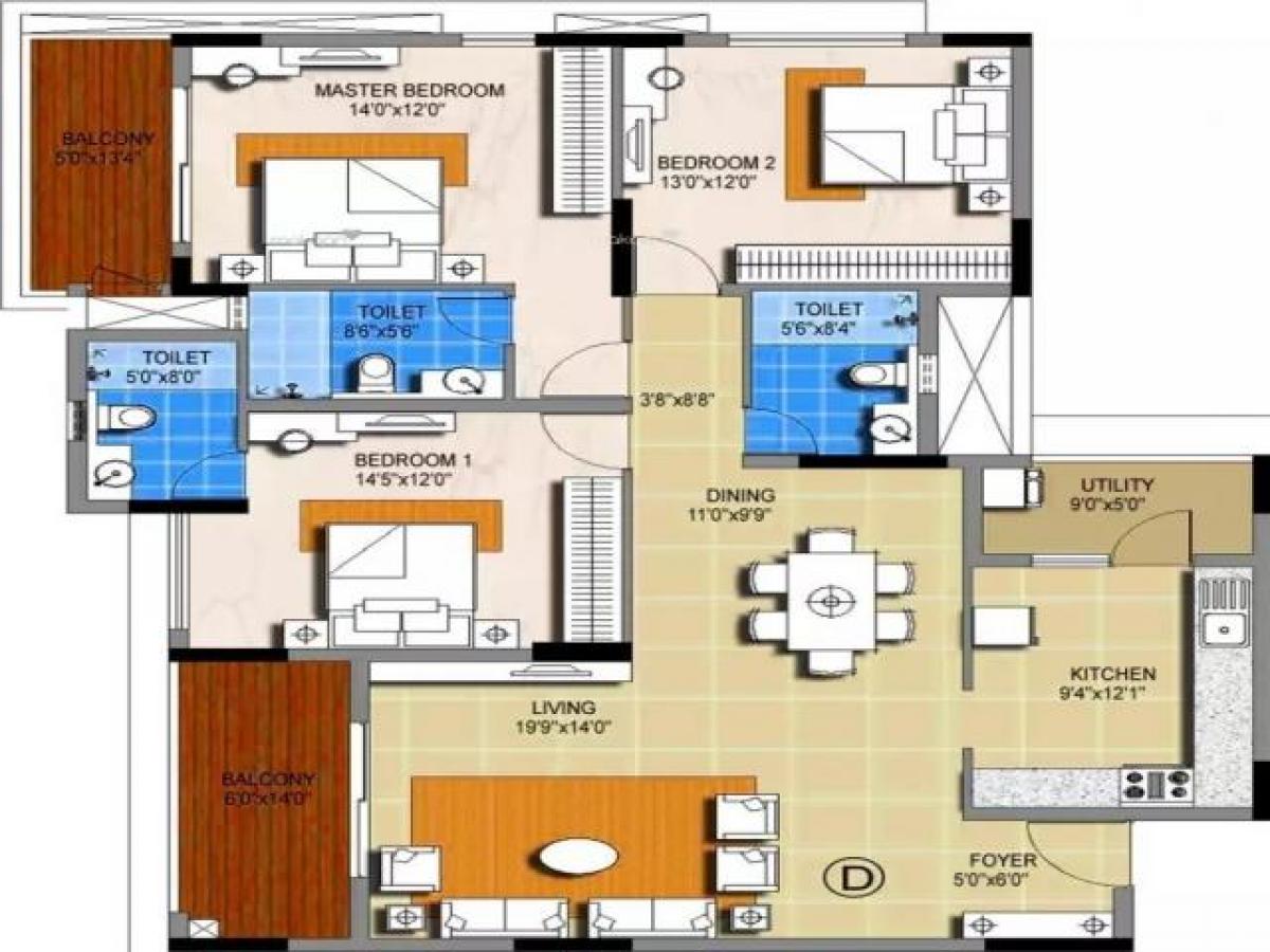 Casa de 3 dormitorios en Bangalore, India No. 44576