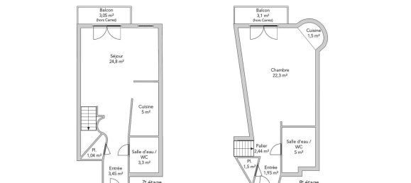 Дуплекс с 1 спальней в Париж, Франция № 164673 14
