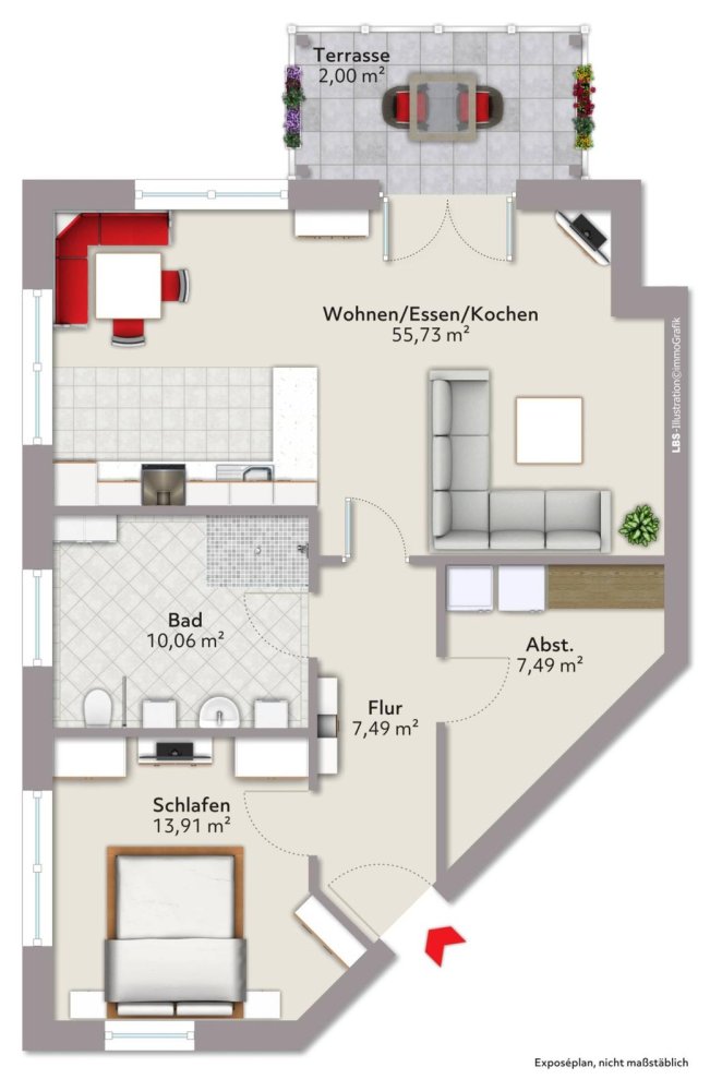 2-Zimmer Wohnung in Vechta, Germany, Nr. 137177