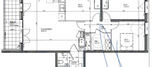 3 غرف نوم شقة في L'Isle-d'Abeau, France رقم 343321 10