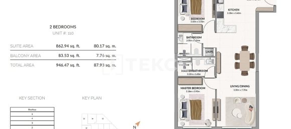 3 chambres appartement à vendre à Meydan, Dubai, UAE № 182732 3