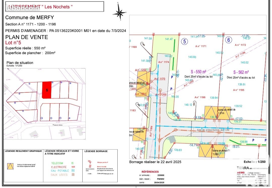  قطعة أرض في Merfy, France 549متر مربع رقم 320124