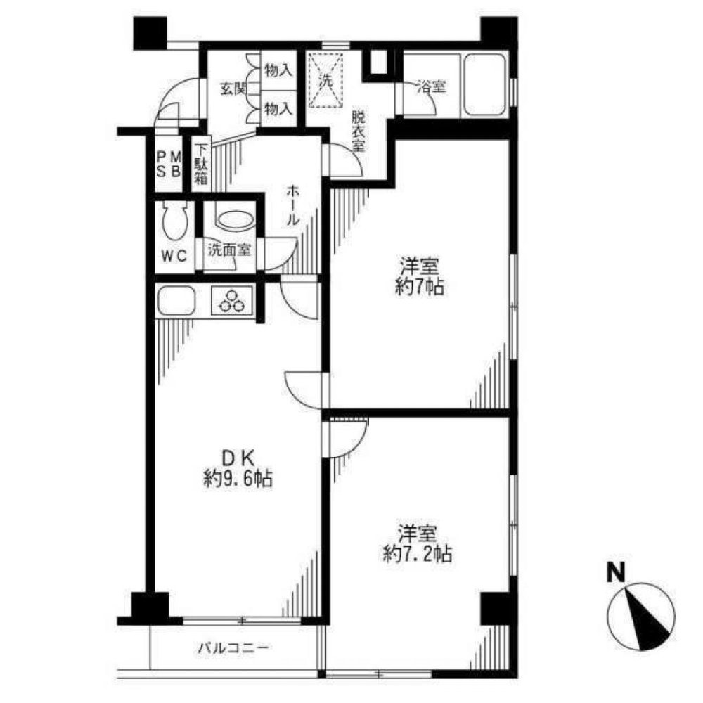 Квартира с 2 спальнями в Чиба, Япония № 1953