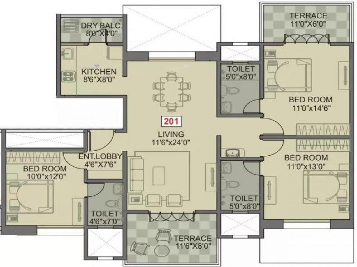 3 bedrooms House in Pune, India No. 49145