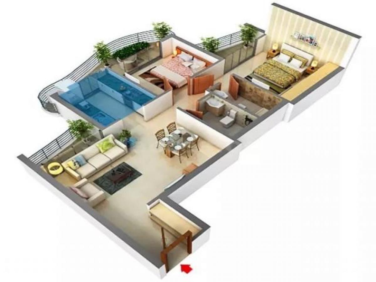 2 Schlafzimmer Haus in Mumbai, India, Nr. 60951