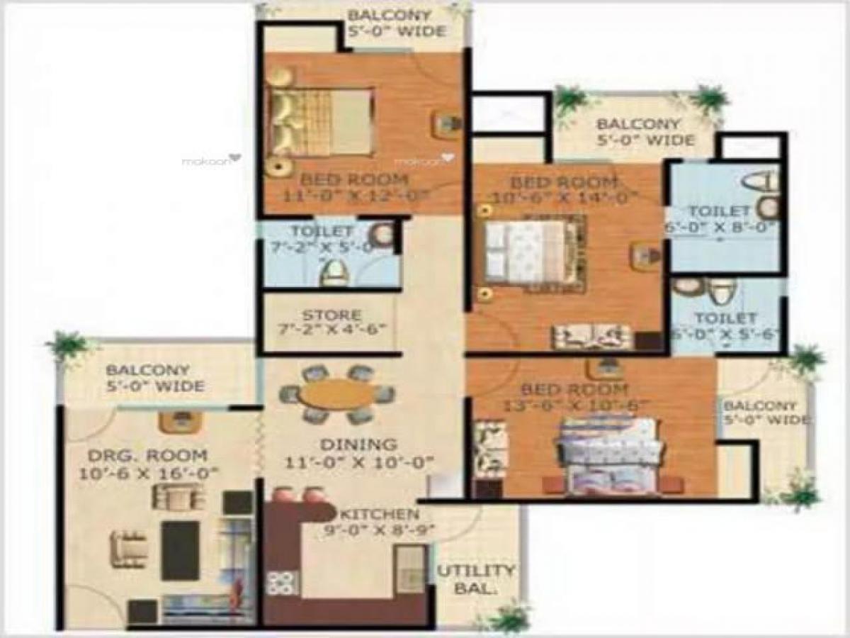 3 Schlafzimmer Haus in Ghaziabad, India, Nr. 18510