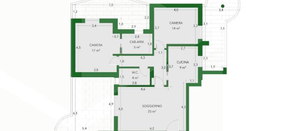 Квартира с 3 комнатами в Бари, Италия № 25423 2