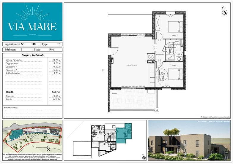 Apartamento de 2 dormitorios en Ghisonaccia, France No. 46637