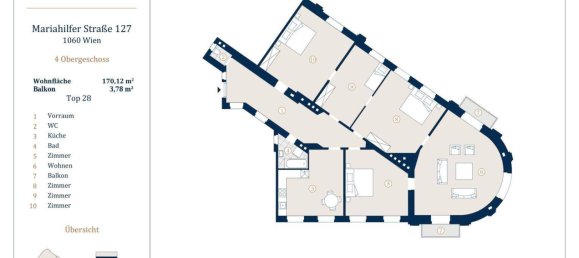 Квартира с 5 комнатами в Мариахильф, Австрия № 127242 13