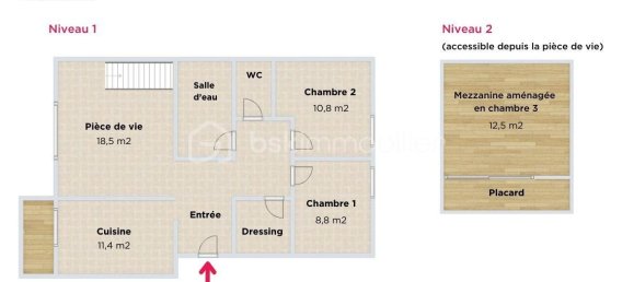 2 غرف نوم منزل ذو طابقين في Saint-Egreve, France رقم 263877 12