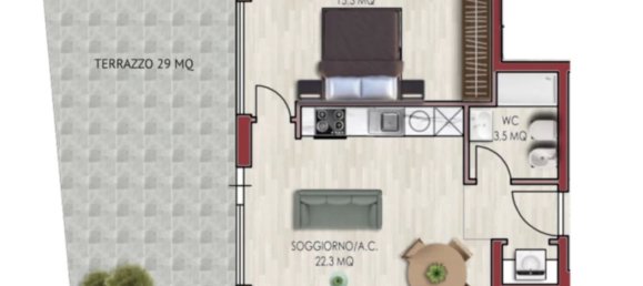 2-Zimmer Wohnung in Rome, Italy, Nr. 198751 17