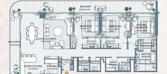 Apartamento T1 em Al Marjan Island, UAE N.º 101949 19