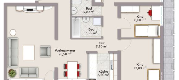 4غرفة شقة في Konstanz, Germany رقم 19270 4