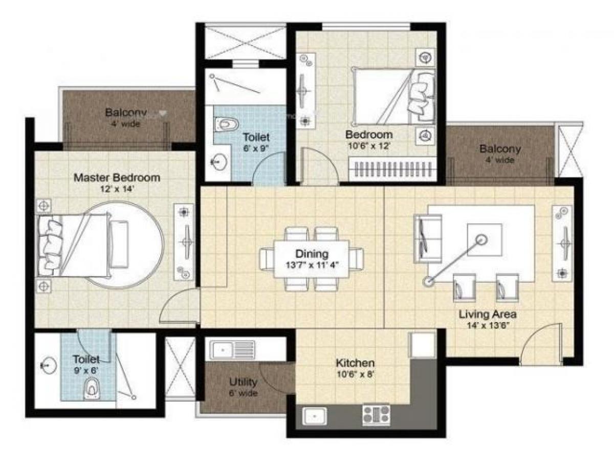 2 bedrooms House in Bangalore, India No. 44119