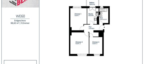 3-Zimmer Wohnung in Kreuzberg, Germany, Nr. 66751 2