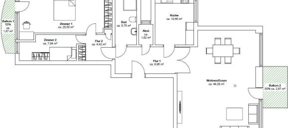 Квартира с 2 спальнями в Гамбург-Север, Германия № 328120 18