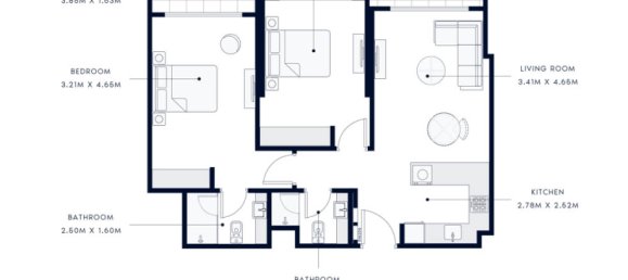 3 Schlafzimmer Wohnung in AZIZI AMBER, Al Furjan, UAE, Nr. 60455 9