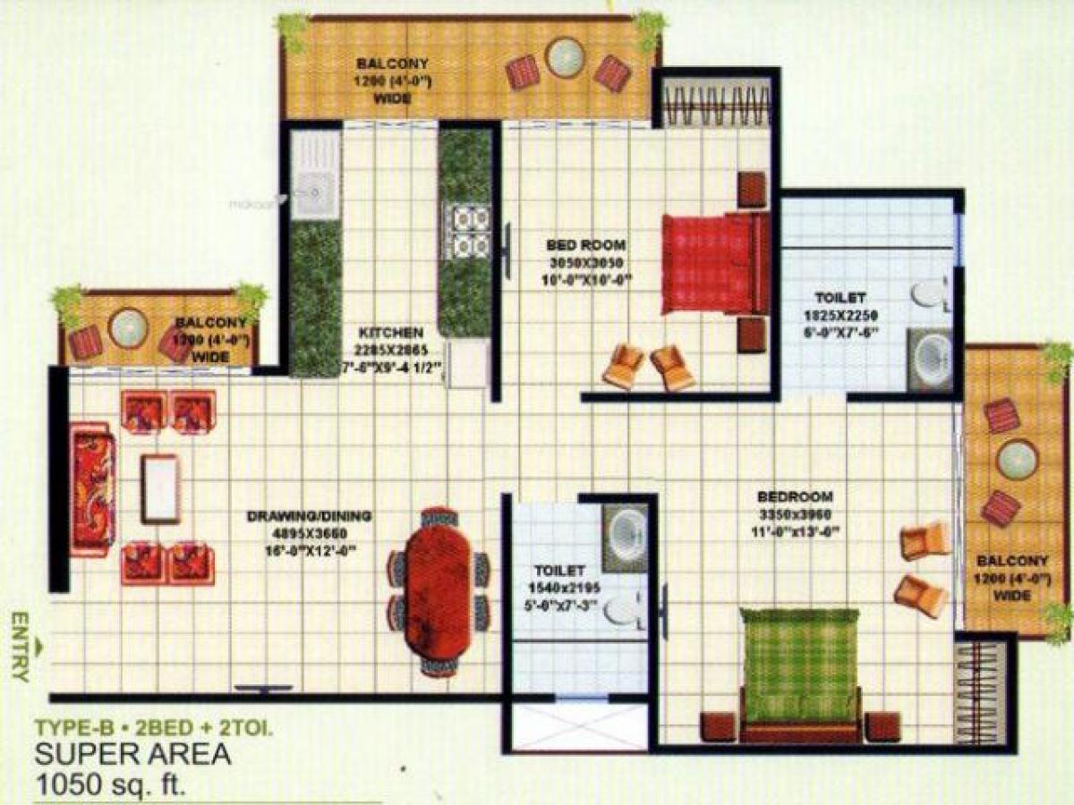 2 bedrooms House in Ghaziabad, India No. 55002
