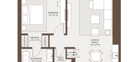Apartamento T1 em DIFC, UAE N.º 121373 4
