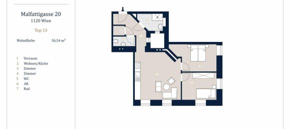 3 rooms Apartment in Meidling, Austria No. 195047 25