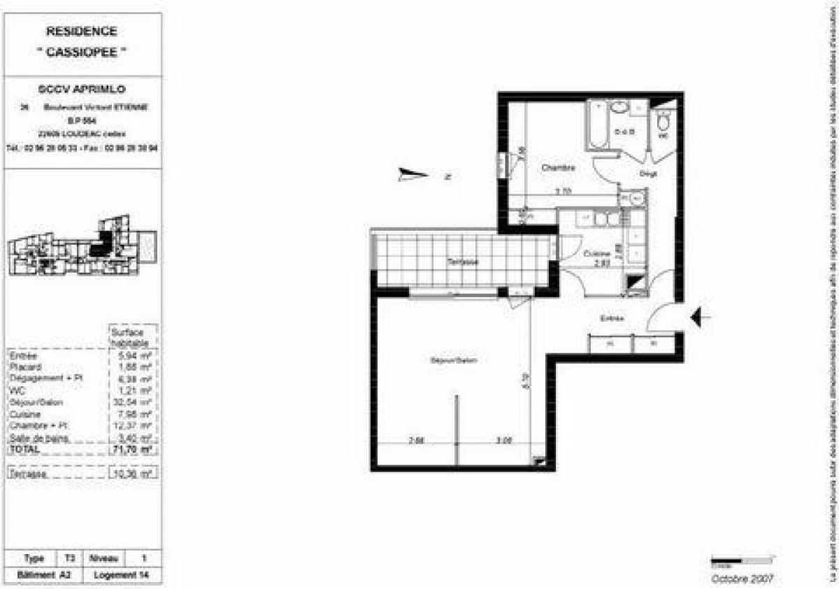 2 Schlafzimmer Eigentumswohnung in Loudeac, France, Nr. 36395