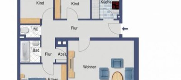 Квартира с 4 комнатами в Висбаден, Германия № 69014 4