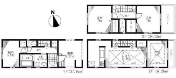 Casa de 3 dormitorios en Tokyo, Japan No. 3583 2