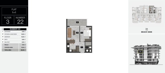 Apartamento de 2 habitaciónes en Kestel, Turkey No. 9919 19