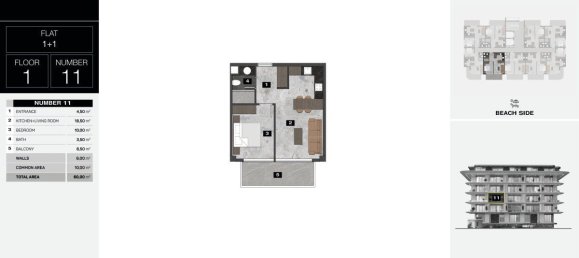 Apartamento de 2 habitaciónes en Kestel, Turkey No. 9919 18