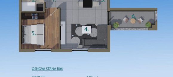 2غرفة شقة في Bar, Montenegro رقم 433 6