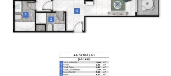 2 rooms Apartment in Kargicak, Turkey No. 10204 24