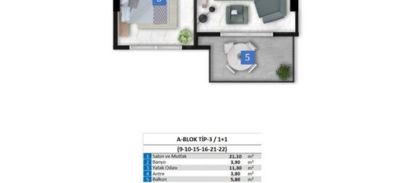 2 rooms Apartment in Kargicak, Turkey No. 10204 26