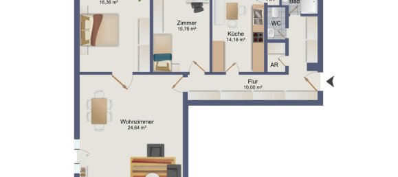 3 rooms Apartment in Jakomini, Austria No. 130564 2