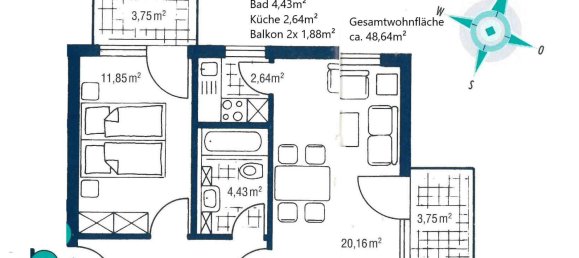 Apartamento de 1 dormitorio en Dresden, Germany No. 59753 17