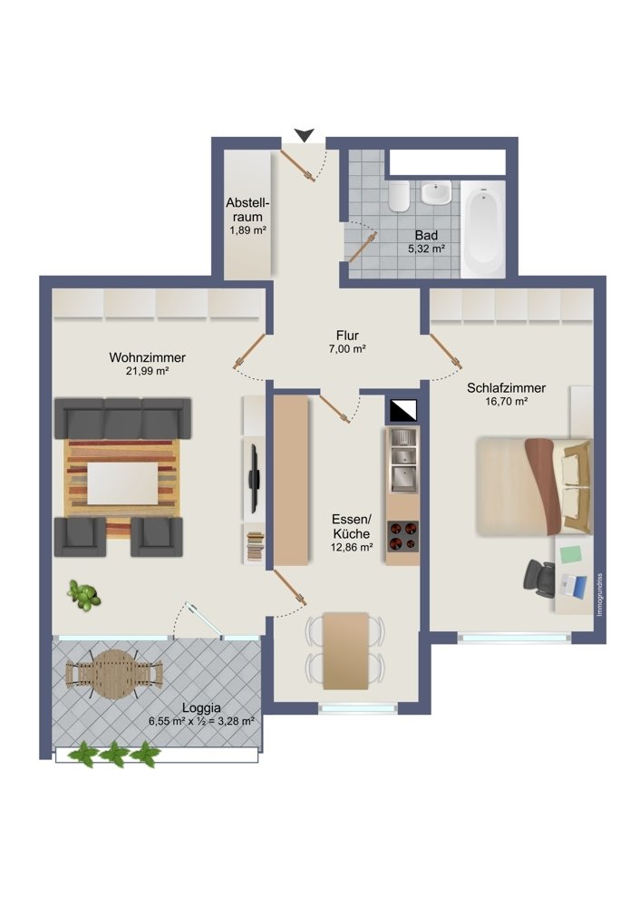 Apartamento T1 em Offenbach, Germany N.º 227955