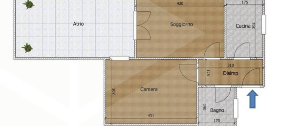 Квартира с 2 комнатами в Бари, Италия № 33913 10