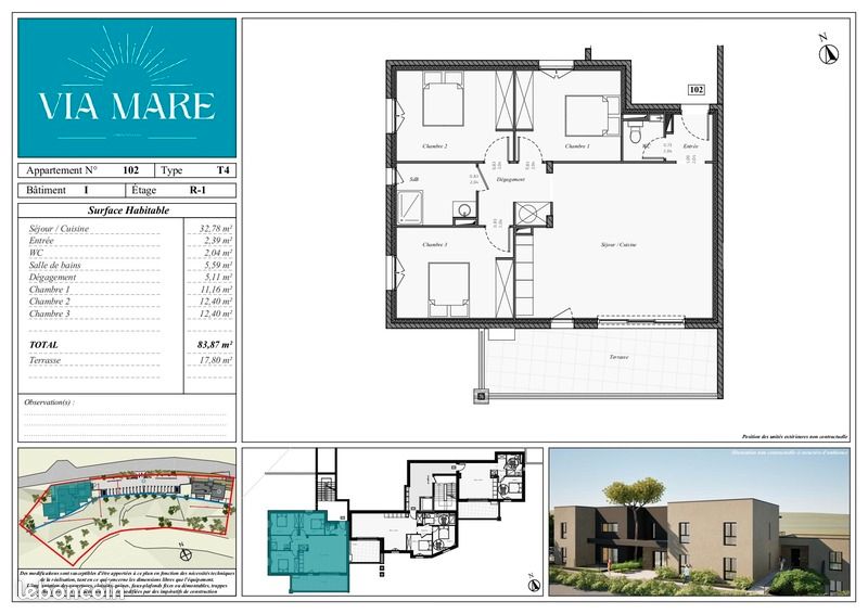 Apartamento de 3 dormitorios en Ghisonaccia, France No. 46599