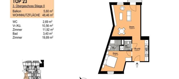 3 rooms Apartment in Vienna, Austria No. 60094 14