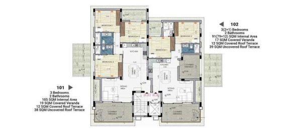 3 Schlafzimmer Wohnung in Larnaca, Cyprus, Nr. 20509 2