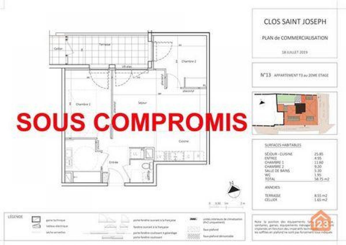 Condominio de 2 dormitorios en Vendargues, France No. 34136
