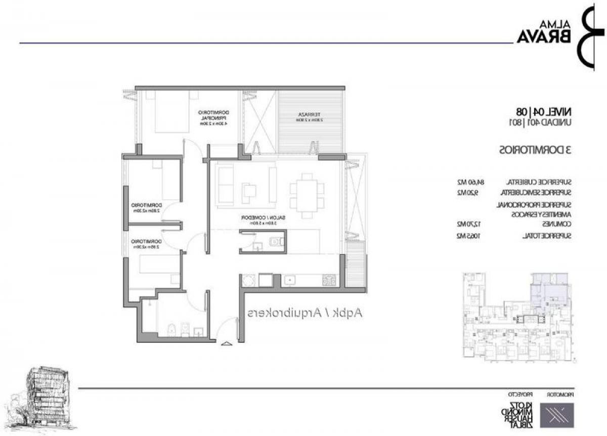 Apartamento de 3 dormitorios en Montevideo, Uruguay No. 3718