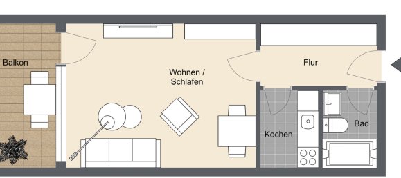 Студия в Neu-Ulm, Германия № 310910 14